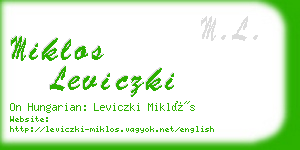 miklos leviczki business card